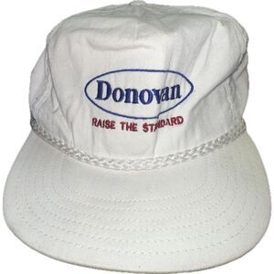 Donovan Hat Cap Strap Back White Raise The Standard Tarps Trucking Rope Bill USA